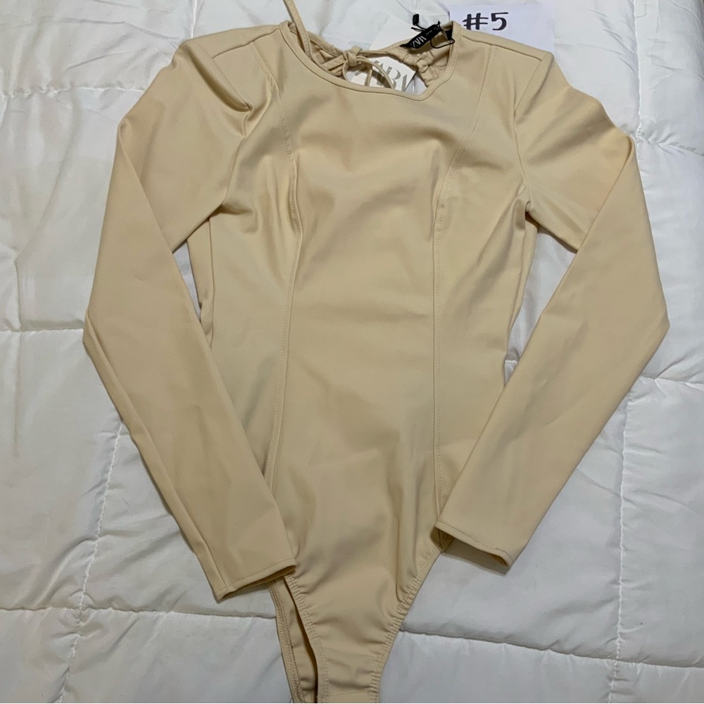 Zara Cream Long Sleeve Bodysuit